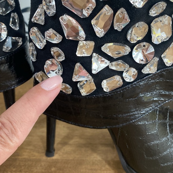 Azalea Wang LeBlanc Stiletto Jeweled Western Bootie - Picture 8 of 17